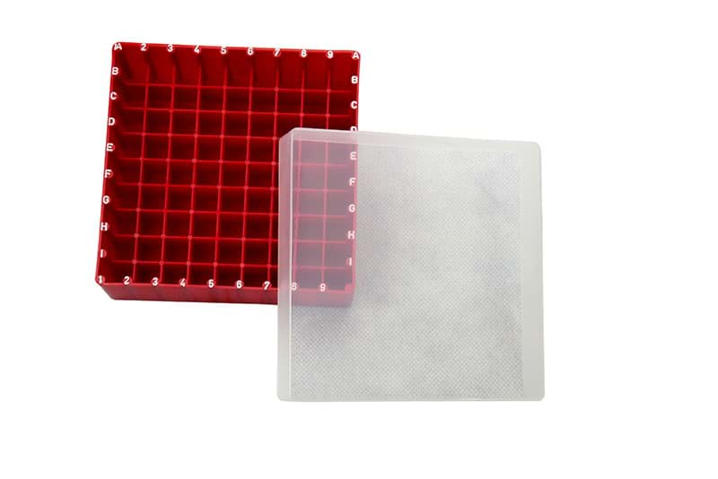 Picture of PP storage box for 1.5 ml vials,  81 cavities with alphanumeric coding