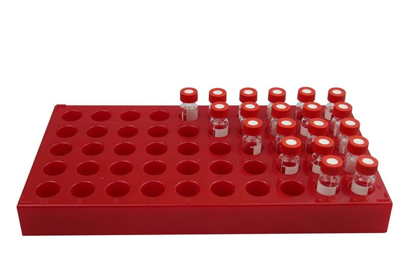 Picture of PP vial-rack for 1.5ml vials, 50 cavities, stackable 